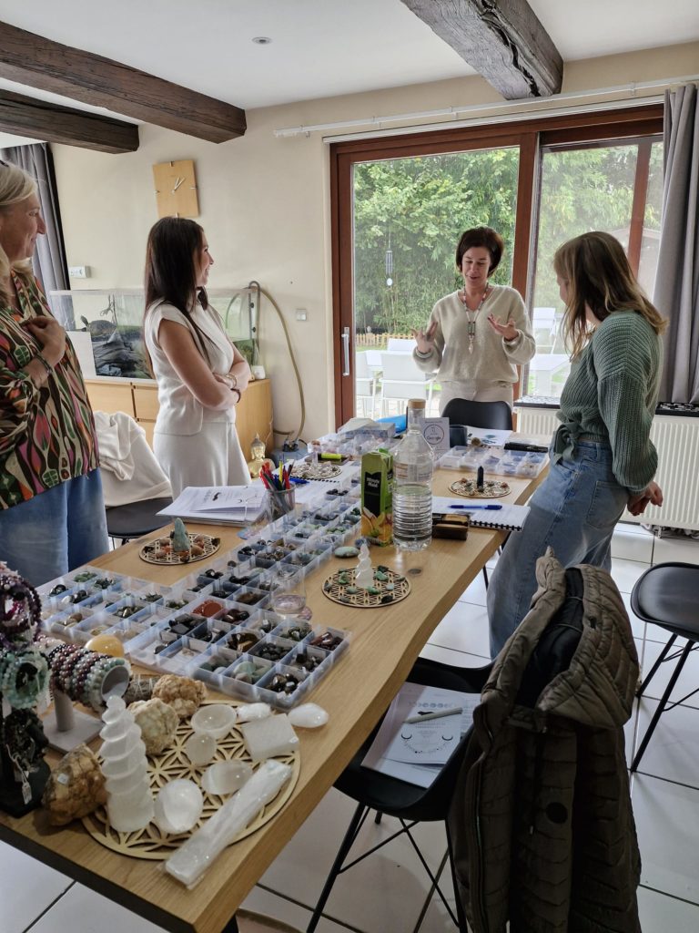 Sandrine Menu accompagne ses élèves pendant une formation en énergétique près de Bruxelles