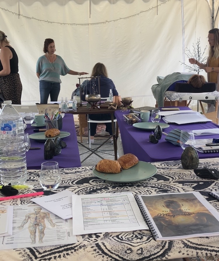 Sandrine Menu accompagne ses élèves pendant une formation en énergétique près de Bruxelles